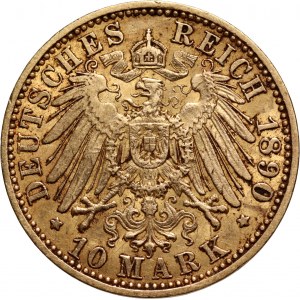 Německo, Hesensko-Darmstadt, Ludwig IV, 10 marek 1890 A, Berlin