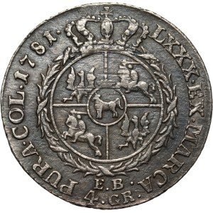 Stanislaw August Poniatowski, zloty (4 grosze) 1781 EB, Warsaw