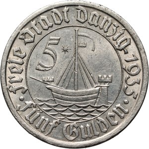 Free City of Danzig, 5 guilders 1935, Berlin, Koga