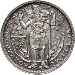 Czechoslovakia, 10 Ducats in silver 1929, Saint Wenceslas, 1000th Anniversary of the Christianization of the Czech Republic.