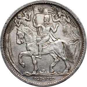 Czechoslovakia, 10 Ducats in silver 1929, Saint Wenceslas, 1000th Anniversary of the Christianization of the Czech Republic.