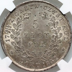 Powstanie Listopadowe, 5 złotych 1831 KG, Warszawa