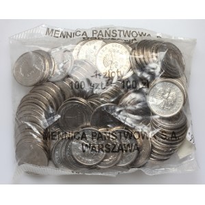 III RP, 100 x 1 zloty 1995, sac de banque