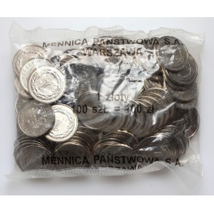 III RP, 100 x 1 zloty 1995, sac de banque