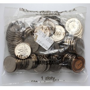 III RP, 100 x 1 zlotý 1995, bankové vrecko