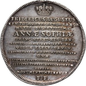 August II Silný, 2/3 tolaru (gulden) 1717, Drážďany, plachetnice