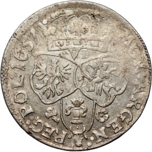 Jean II Casimir, six pence 1657, Cracovie