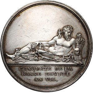 Francja, medal z 1798 roku, Napoleon Bonaparte, Podbój Dolnego Egiptu
