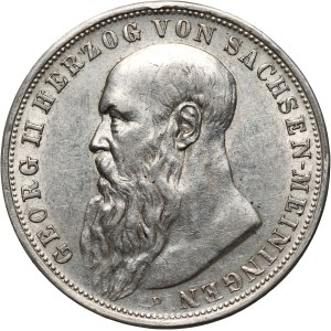 Německo, Sasko-Meiningen, Jiří II, 3 marky 1913 D, Mnichov