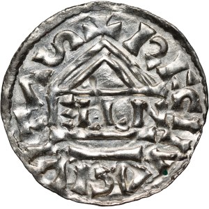 Germany, Bayern, Heinrich II der Zänker 985-995, Denar, Regensburg, mintmaster ELLN