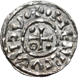 Germany, Bayern, Heinrich II der Zänker 985-995, Denar, Regensburg, mintmaster ELLN