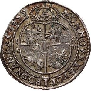 John II Casimir, ort 1653 AT, Poznań, oval shield