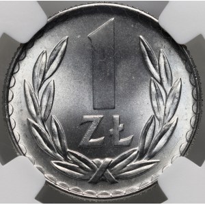 PRL, 1 zloty 1975, senza segno di zecca