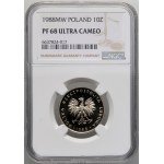 PRL, 10 zlotych 1988, Warsaw, mirror stamp (Proof)
