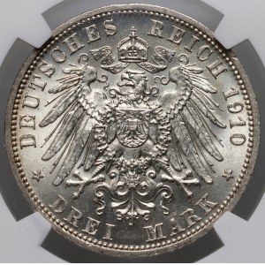 Germany, Prussia, Wilhelm II, 3 Mark 1910 A, Berlin