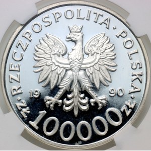 III RP, 100000 złotych 1990, Solidarność, Typ D