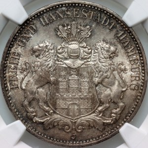 Německo, Hamburk, 3 značky 1908 J