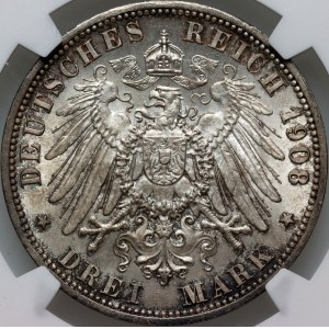 Německo, Hamburk, 3 značky 1908 J
