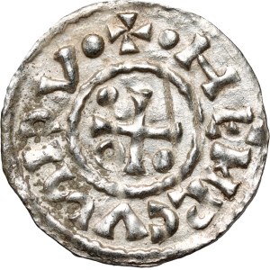 Germany, Bayern, Heinrich II der Zänker 985-995, Denar, Regensburg, mintmaster GVAL