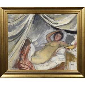 Wojciech WEISS (1875-1950), Model among draperies