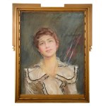 Theodore AXENTOWICZ (1859-1938), Portrait of a woman in a white dress