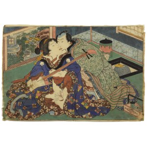 Utagawa KUNISADA (1786-1865), Bacio (shunga), 1840