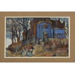 Stanislaw PACIOREK (1889-1952), Procession in front of the church, 1919