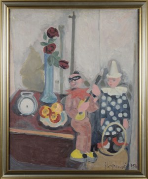Jan Piotr HRYNKOWSKI (1891-1971), Martwa natura z pajacami, 1958