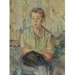 Bolesław STAWIŃSKI (1908-1983), Portret pani z jej kotami