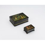 Two caskets with scenes