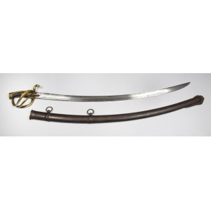 Sabre français de cavalerie au fourreau