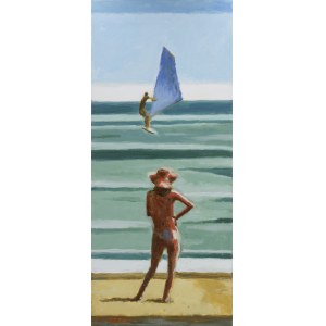 Marek GÓRNY (geb. 1964), Frau am Strand von Saint-Tropez