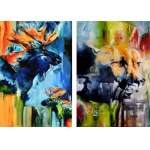 J. Aurelia Sikiewicz-Wojtaszek, Puma and moose coloring (diptych)