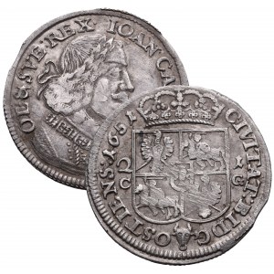 John II Casimir, 18 groschen 1651, Bromberg - very rare