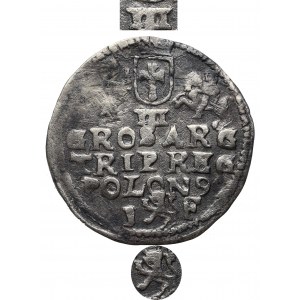 Zygmunt III Waza, Trojak 1597, Lublin - rzadkość III pod herbem SNOP, Lewart bez tarczy