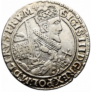 Sigismund III, 18 groschen 1621, Bromberg - overstrike PRS/V