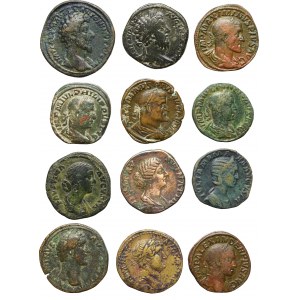 Roman Empire, Lot of 12 sestertii