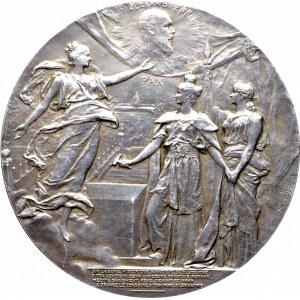 Rosja, Mikołaj II, Medal na wizytę pary cesarskiej na odsłonięciu mostu Aleksandra III w Paryżu 1900