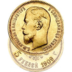 Russia, Nicholas II, 5 rouble 1909 ЭБ