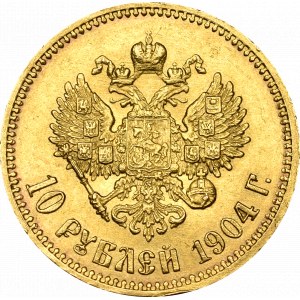 Rosja, Mikołaj II, 10 rubli 1904 AP