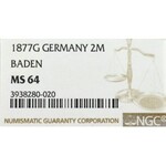 Germany, Baden, 2 mark 1877 G - NGC MS64