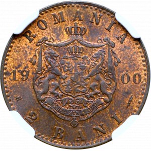 Rumunia, 2 Bani 1900 - NGC MS63 RB