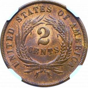 USA, 2 cents 1865 - NGC MS64 RB