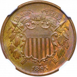 USA, 2 cents 1865 - NGC MS64 RB