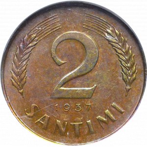 Latvia, 2 santimi 1937 - NGC MS62 BN