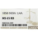 East India Company, 1/4 Anna 1858 -NGC MS65 RB