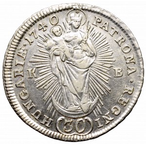Hungary, Carolus VI, 30 kreuzer 1740 KB