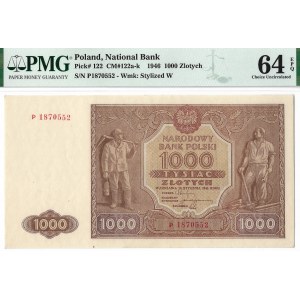 PRL, 1000 złotych 1946 P - PMG 64EPQ