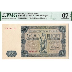 PRL, 500 złotych 1947 P4 - PMG 67EPQ