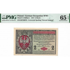 II RP, 2 marki 1916 B Generał - PMG 65EPQ